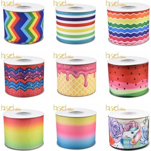 HSDCraft 16MM 22MM 38MM 75MM Custom printed hsd-design HT Grosgrain Ribbon 10Yards/Roll