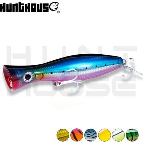 Hunthouse gt popper fishing lure big poppers loud sound bait 200/160/120mm for fishing bass bluefish tuna with mustad hook
