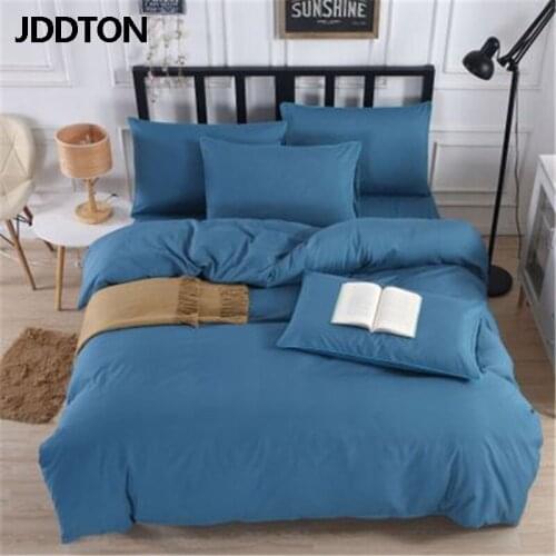 JDDTON Bedding Set 2020 New Classic Colorful 5 Size Solid Color Bed Linings Pillowcases Duvet Cover Bed Sheet Cover Set BE002
