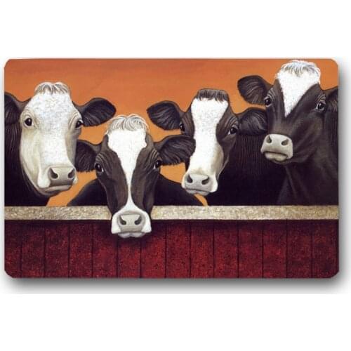 Cow Pattern Entrance Doormats Door Mat 3D Printed Carpet Living Room Bedroom Anti-slip Floor Mats Kitchen Rugs
