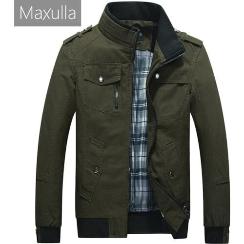 Maxulla Mens Jacket Spring Military Jacket Mens Cotton Pilot Jacket Coat Mens Bomber Jackets Air Force Cargo Flight Jaqueta