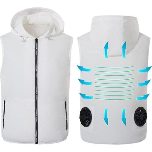 Summer Cooling Fan Vest USB Power Supply Windbreaker Cycling Fishing Air Conditioning Clothing Camping Running Hiking Jacket