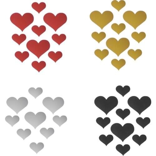 Love Hearts Modern Art Removable DIY Acrylic 3D Mirror Wall Decal Sticker