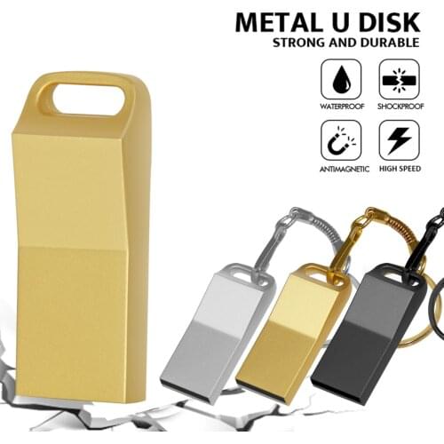 Mini Metal custom logo USB 2.0 Flash Drive 128GB 64GB 8GB pendrive Cle USB Memory Stick Pen Drive 4gb 16gb 32gb usb disk on key