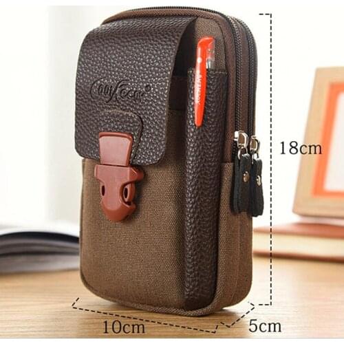 Men Fashion Waist Bag Casual Zipper Male Waist Pack Small Solid Color Card Holder Phone Packs Belt Fanny Purse