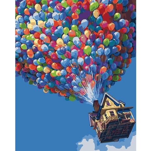 Frameless Acrylic Picture Hot Balloon Landscape DIY Painting By Numbers Modern Wall Art Hand Painted Oil Painting For Home Decor