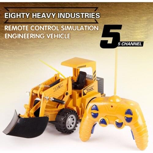 Newest Design RC Engineering Vehicle Car 2.4G 5 Channel 1:24 RC Excavator Toy Plastic For Kids Gift 8073E Excavator Truck Toy