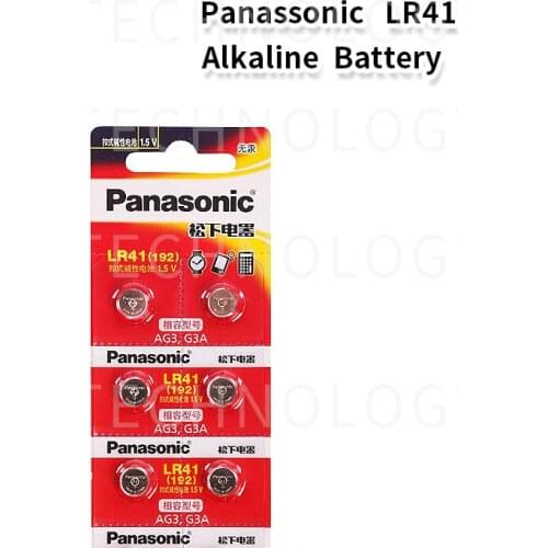 Wholesale 6pcs 1.5V PANASONIC LR41 192 Button Cell Alkaline Batteries Freeshipping