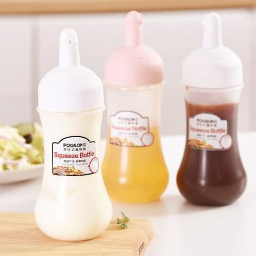 350ML Condiment Bottle Squeeze Bottle Sauce Squeeze Squirt Bottle for Kitchen Plastic Syrup Salad Dressing Container