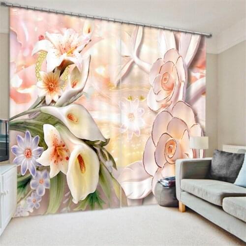 Customized Lavender Luxury 3D Blackout Window Curtain Drapes For Living room Bed room Hotel Wall Tapestry Cortinas