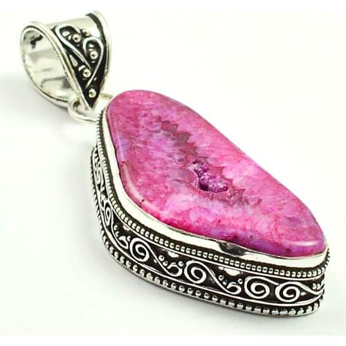 Solar Quarts Pendant Silver Overlay over Copper , 47 mm, P3835