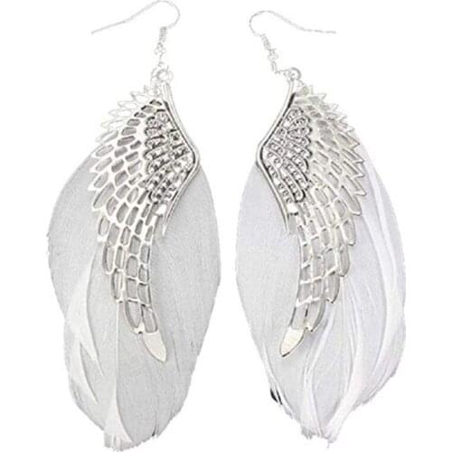 Superb Angel Metal Wing Earrings Bohemian Handmade Exquisite Ornaments Vintage Feather Long Drop Earrings Jewelry Bijoux Trinket