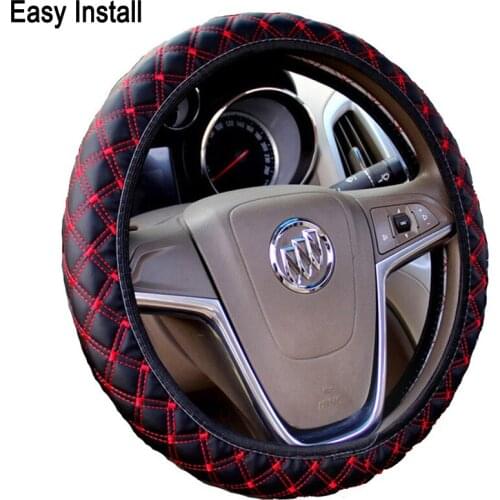 Easy Install Car Steering Wheel Cover, Not Moves DIY Pu Leather Steering Wheel Hubs Black Free Shipping For BMW 325 RU3 X36