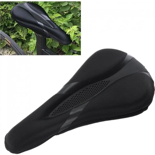 Bicycle Saddle Seat Mountain Cycling Thickened Extra Sponge Comfort Ultra Soft Silicone 3D Groove Design Cover Bicycle Parts