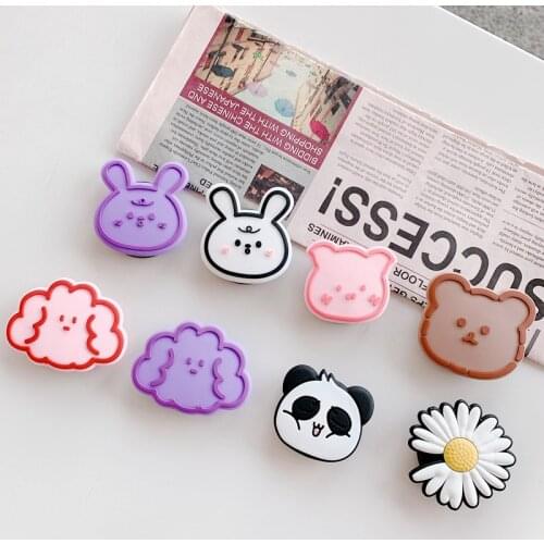 Cell phone Grip tok Holder Cute Cartoon Silicone Foldable Finger Phone Stand Grip for IPhone Samsung Handle Bracket Accessories