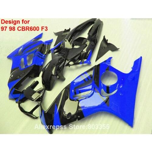 Blue Fairings for HONDA CBR 600 F3 1998 1997 * 97 98 ( customize DECAL here ) cbr600 fairing kit xl75