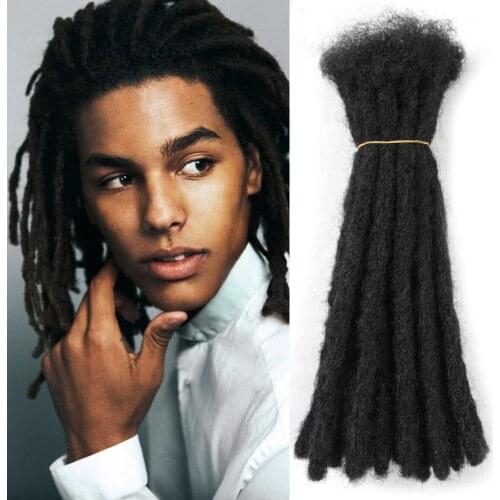 Soft Handmade Dreadlocks Crochet Hair Braids Afro Kinky Faux Locs Twist Braiding Hair Extensions for Women Men Black