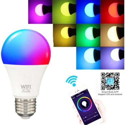 Smart Wifi Bulb Dimming Light Bulb 9W RGBCW Smart Light Bulb Voice Control Work With Alexa Easy To Operate And Durable