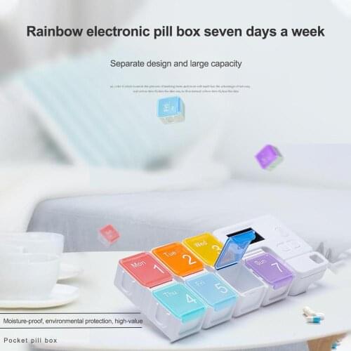 7 Grid Convenient Pill Box Smart Reminder Hermetic Medicine Dispenser Timer Alarm Clock Pills Organizer Pills Drug Container