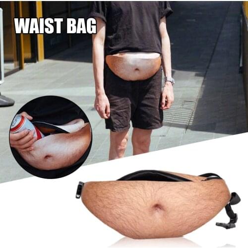 Funny Pop Dad Belt Bag Artificial Less Hairy Belly Shape Outdoor Bags Fake Beer Belly Waist Pack Fathers Day Gifts игрушки