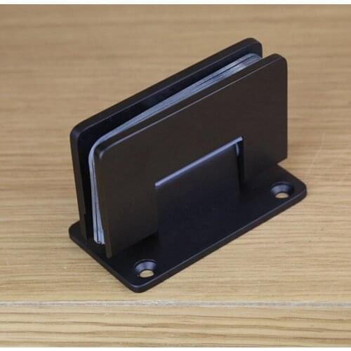 Black Copper Glass Clip Shower Room Pure Copper Bathroom Clip Frameless Door Glass Hinge Ke Nai 90 Degree Hinge