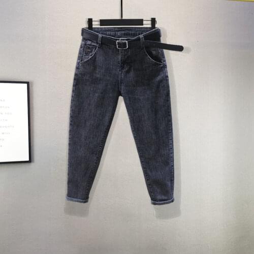 Woman Jeans Pants Black Gray Loose Autumn Feet Pantalones Vaqueros Mujer