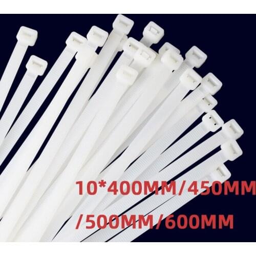 ZYCN 100Pcs Width 9MMx 400 500 1200 Self-Locking Nylon Cable Ties Black Harness Fixed Bicycle Plastic Oversize