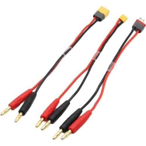 1pcs B6AC Charger Balance Charging Line Adapter Cable with 4mm Banana Head to XT60 T Plug XT30 Male Connector for RC Battery