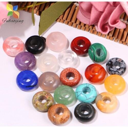 2021 Trendy 10pcs Lot Natural Stone Quartz Loose Beads Wholesale Big Hole Round Bracelets 10*4mm For Jewelry Making Bulk