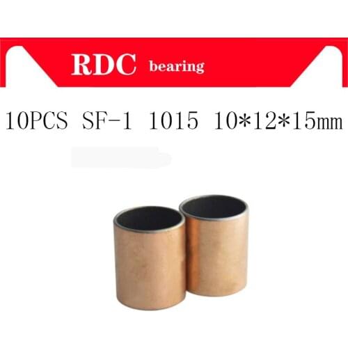 Free shipping 10pcs SF-1 SF-1 10PCS 1015 10x12x15 mm 10*12*15mm Self Lubricating Composite Bearing Bushing Sleeve