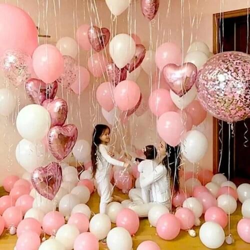 18inch rose gold heart foil balloon 10inch white pink latex balloon confetti balloon wedding decoration birthday party baby toys