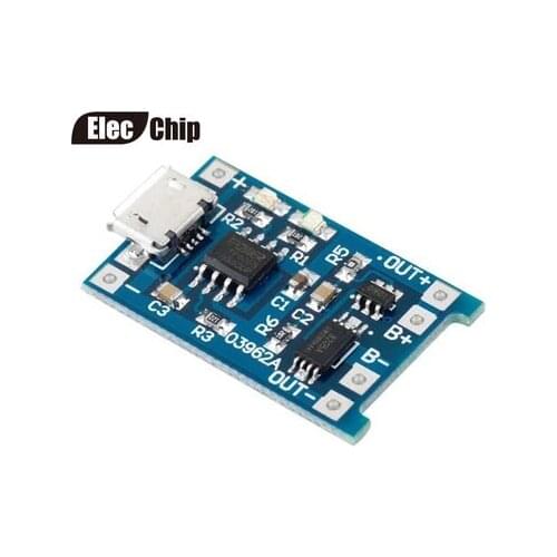 2PCS 5V 1A Micro USB 18650 Lithium Battery Charging Board Charger Module+Protection Dual Functions
