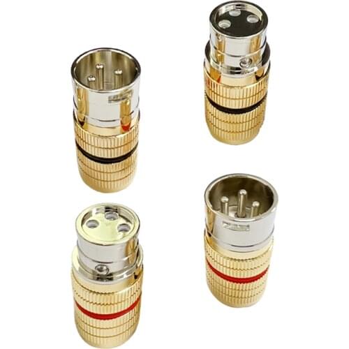 4Pcs CGF XLR Plug Gold 3 Pins XLR Male & Female Connector for DIY Audio Balance Cable