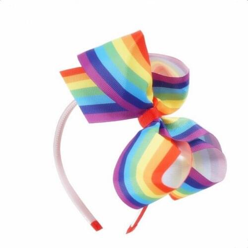 50pcs DHL free shipping 6inch Sweaty Bands Performance Headband Rainbow Grsograin Ribbon Headband