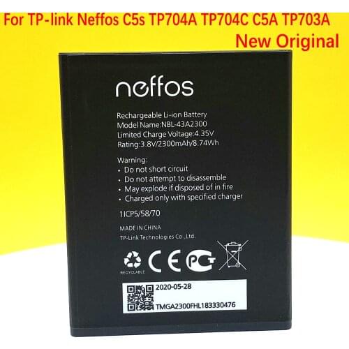 2300mAh NBL-43A2300 Battery For TP-link Neffos C5s TP704A TP704C C5A TP703A NEW Mobile Phone BATTERY In Stock
