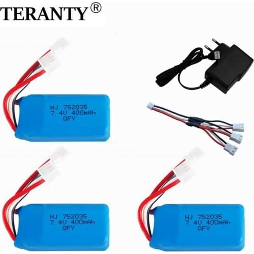 7.4v Battery and charger set For DM007 RC Airplane Quadcopter Helicopter Toy Spare Parts 2s for 7.4V Drone Battery