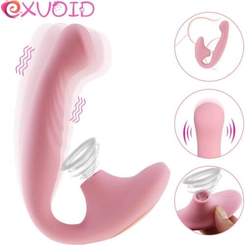 EXVOID Sucker Vibrator Dildo Vibrators for Woman G-spot Massager Silicone Wearable Sex Toys for Women Clitoris Stimulate