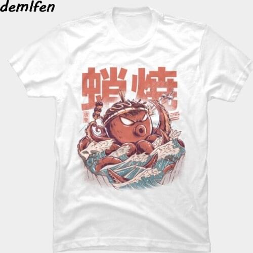 Takoyaki Attack T-Shirt funny Men Short Sleeve O-neck Shirt casual tees tops fashion summer harajuku streetwear