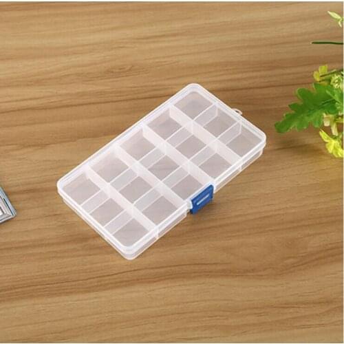 Fishing Tackle Box with 15 Compartments Fishing Box High Strength Transparent Visible Plastic Box