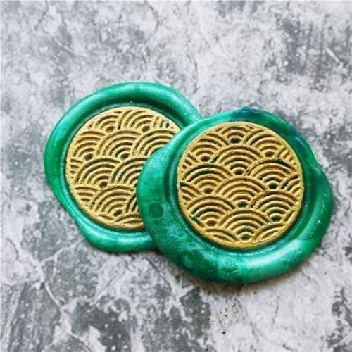 Ocean Waves Japanese sea wave Scrapbook seals Retro Wood Stamp Sealing Wax Seal Stamp Wedding Decorative sealing Stamp wax seals