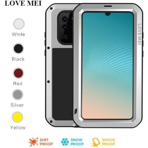 LOVE MEI Powerful Aluminum/Metal Waterproof Shockproof Cover Case For Huawei P30 Pro P30 Lite +Gorilla Glass
