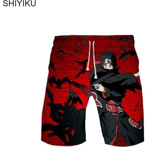 Anime Akatsuki Red Cloud Mens Swimwear Swim Trunks Beach Board Shorts Swimming Pants Swimsuits Mens Running Shorts