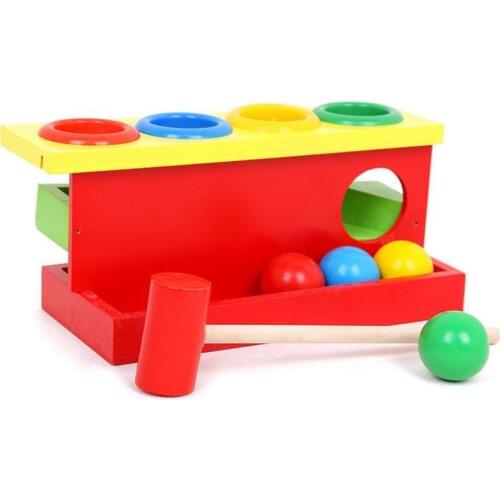 Infant Toddler Multi-Colored Knocking Ball Box Hammering Beat Ball Early Educational Fun Training Toy Birthday Gift