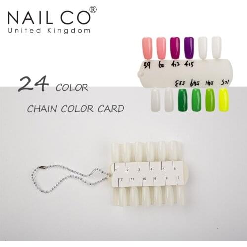 NAILCO 24 Tips 2 Pcs Gel Nail Polishing Color Palette Double Sided Plastic Samples Nail Art Manicure Training Tool Sample Stand