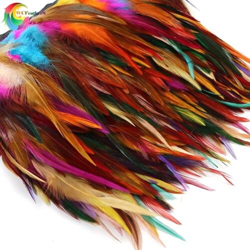 NEW! Multi Color Natural Dyed Rooster feather Trims Height 4-6inches DIY Dress Sewing Accessories Decoration Ribbon
