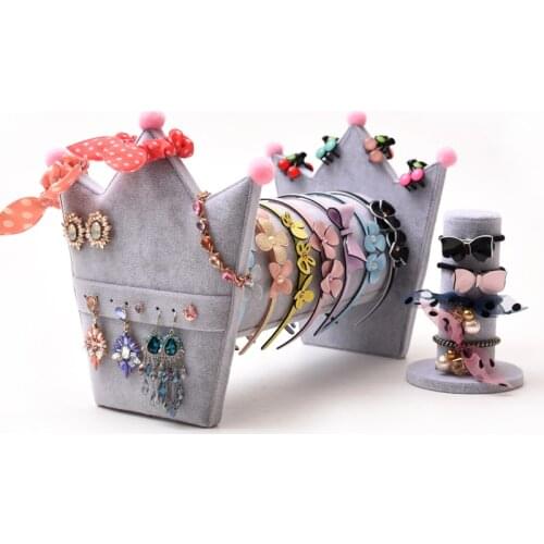 Jewelry Hair Hoop Crown Display Frame Pluggable Earrings Stud Jewelry Watches Storage Shelf Rack Home Storage Organization Rack