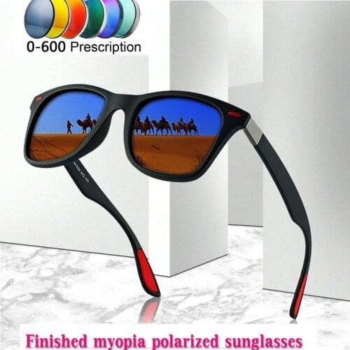 2019 Diopter men women Custom Made Myopia Minus Prescription Polarized LensRetro squar esunglasses men Driving goggles UV400 NX