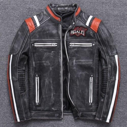 Do Used Locomotive Serve Man Head Layer Cowhide Genuine Leather Clothing Stand Lead Embroidery