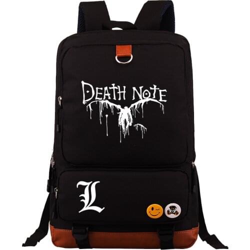 Death Note Backpack For Boys Girls Travel Shoulder Backpack Cosplay Men Women Large Capacity Daily Bookbag Mochila