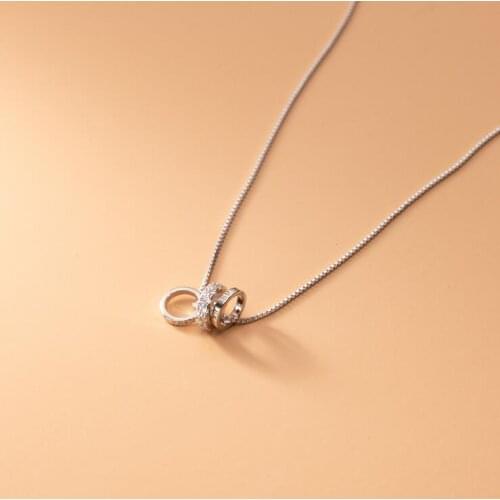 Silver Necklaces 925 Sterling Silver Pendants Necklaces with Cubic Zirconia Fashion Style